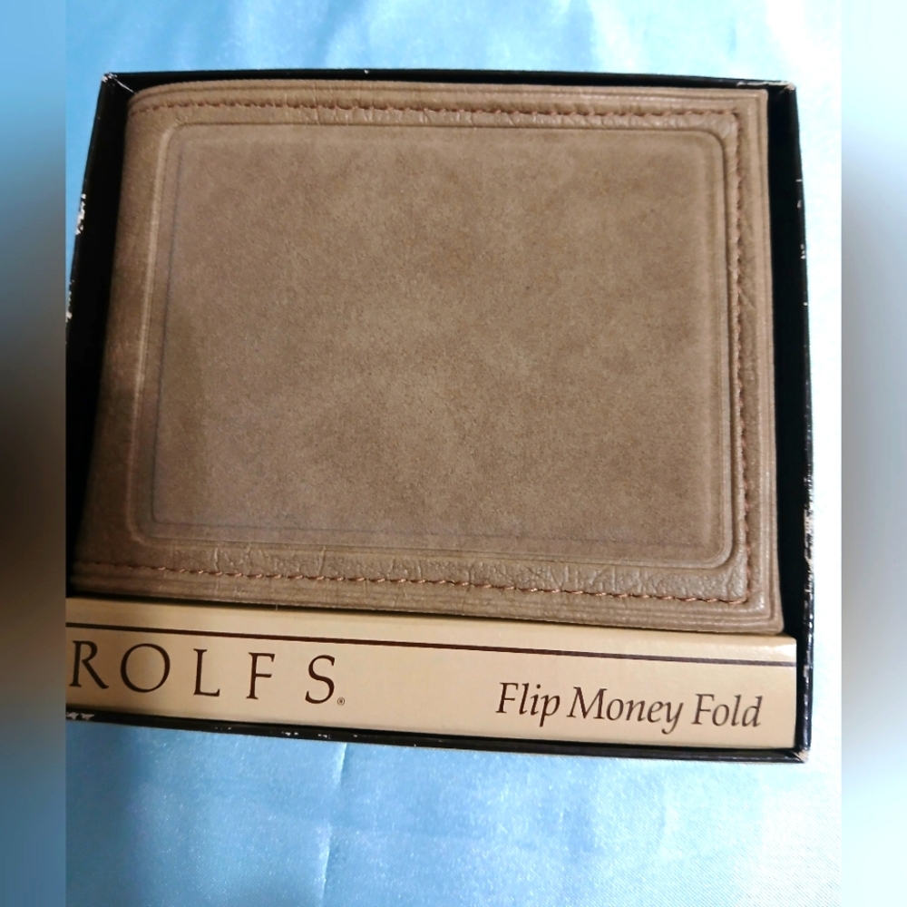 Rolfs Brown Suede Flip Money Clip/Wallet